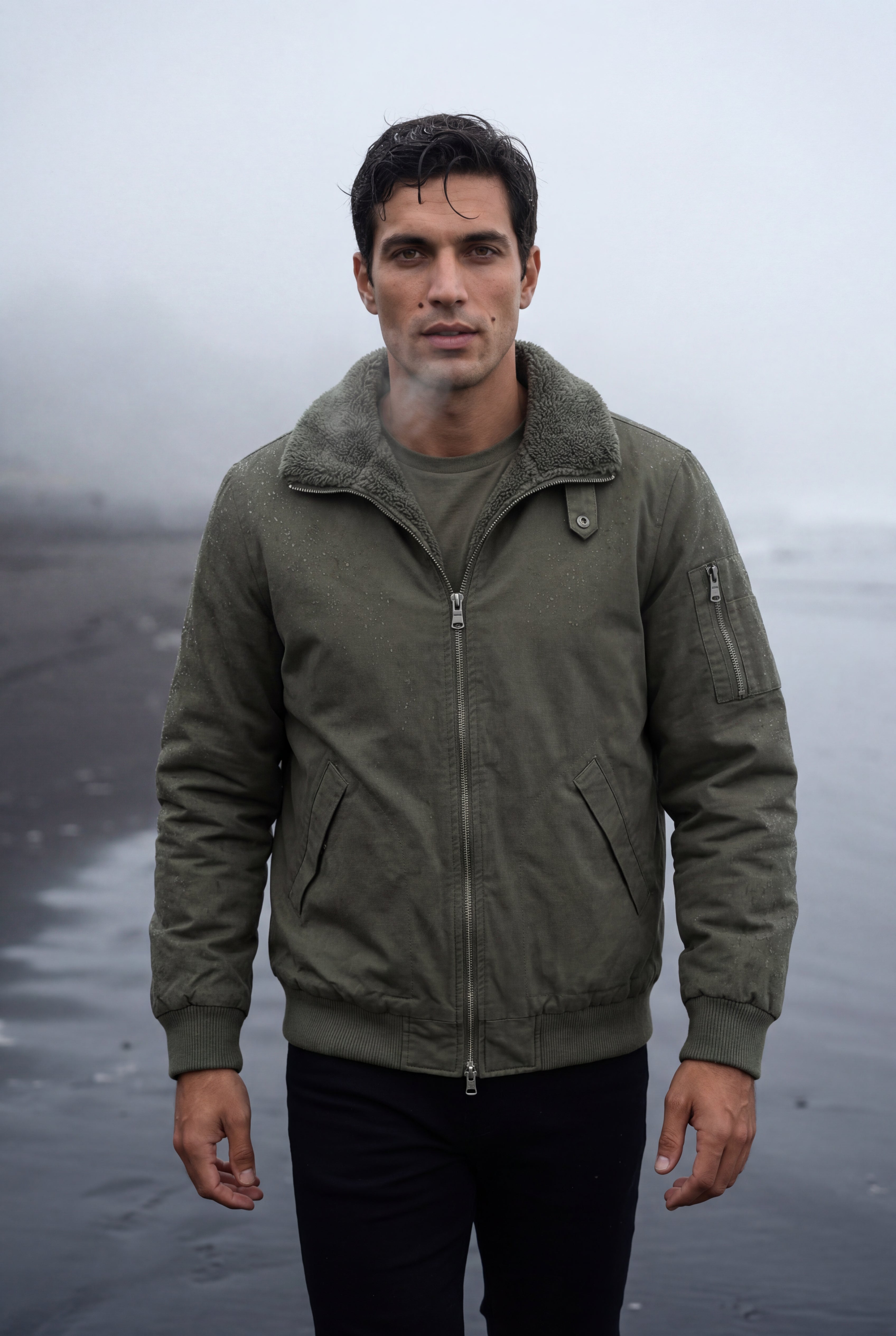 Liam | Men's Faux Collar Classic Bomber Jacket