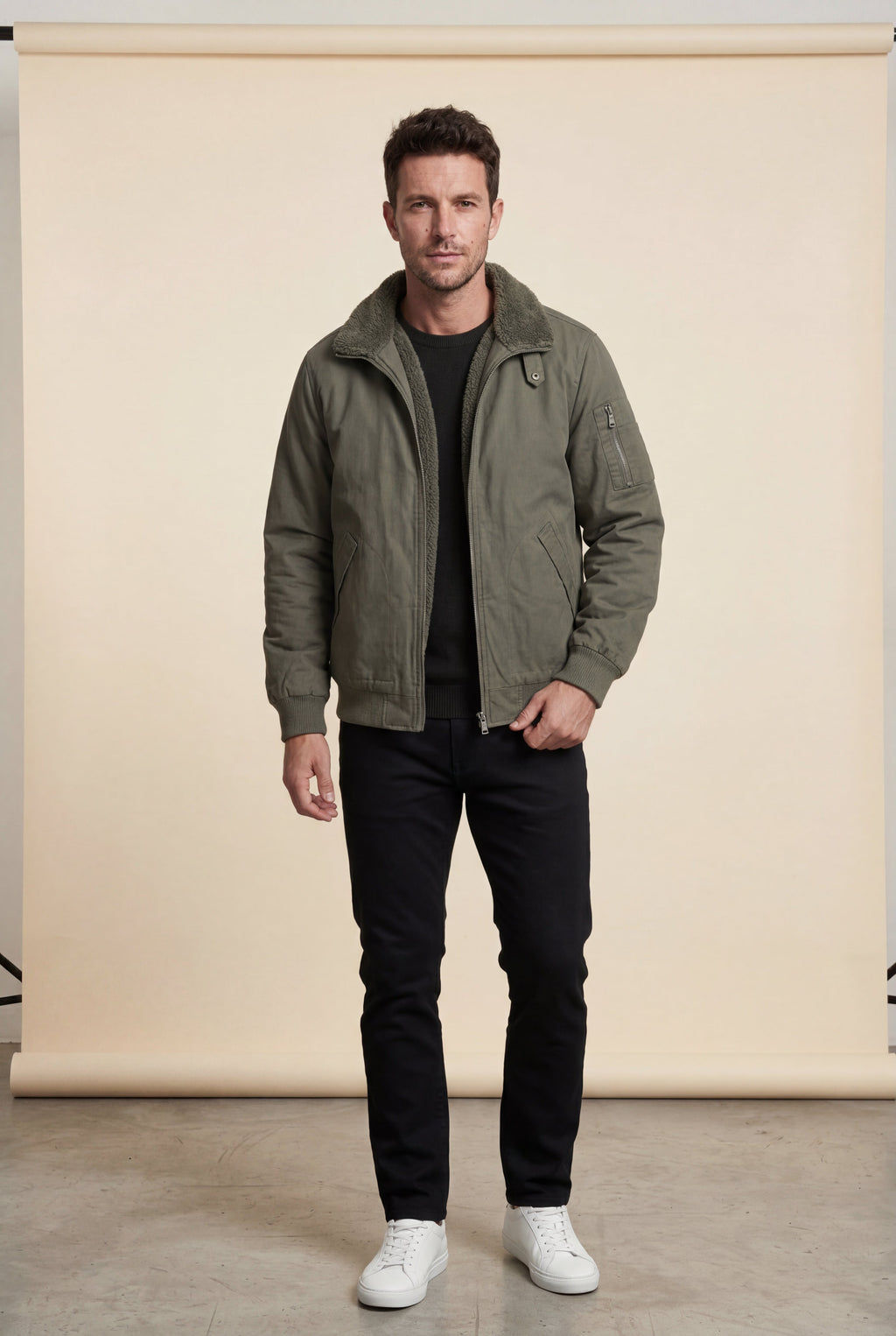 Liam | Men's Faux Collar Classic Bomber Jacket