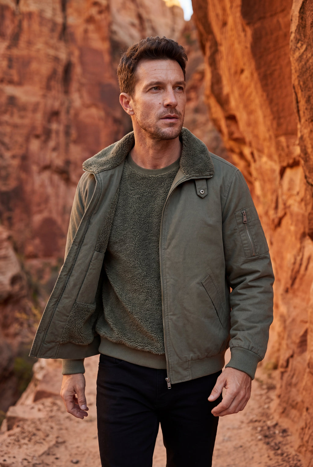 Liam | Men's Faux Collar Classic Bomber Jacket