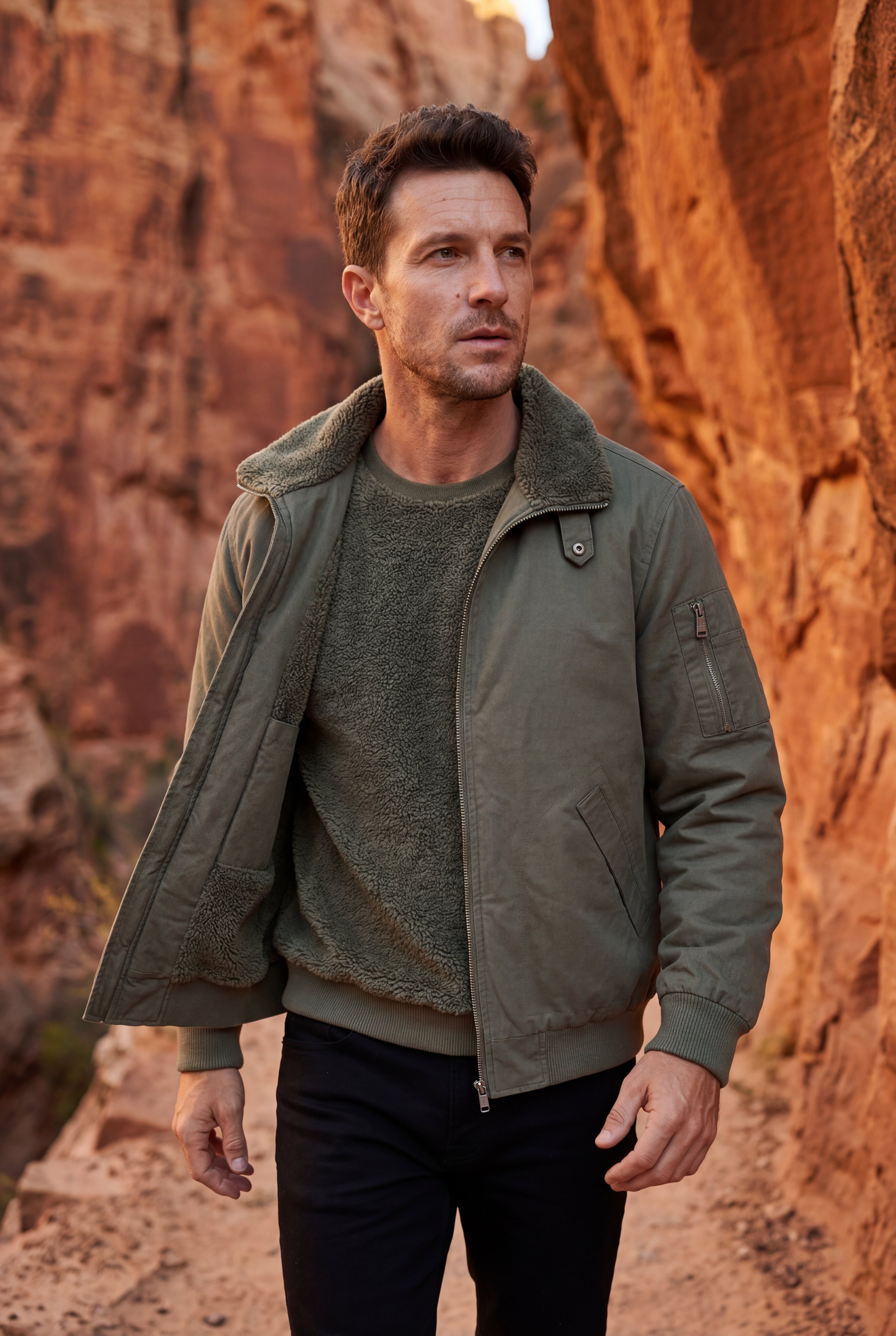 Liam | Men's Faux Collar Classic Bomber Jacket