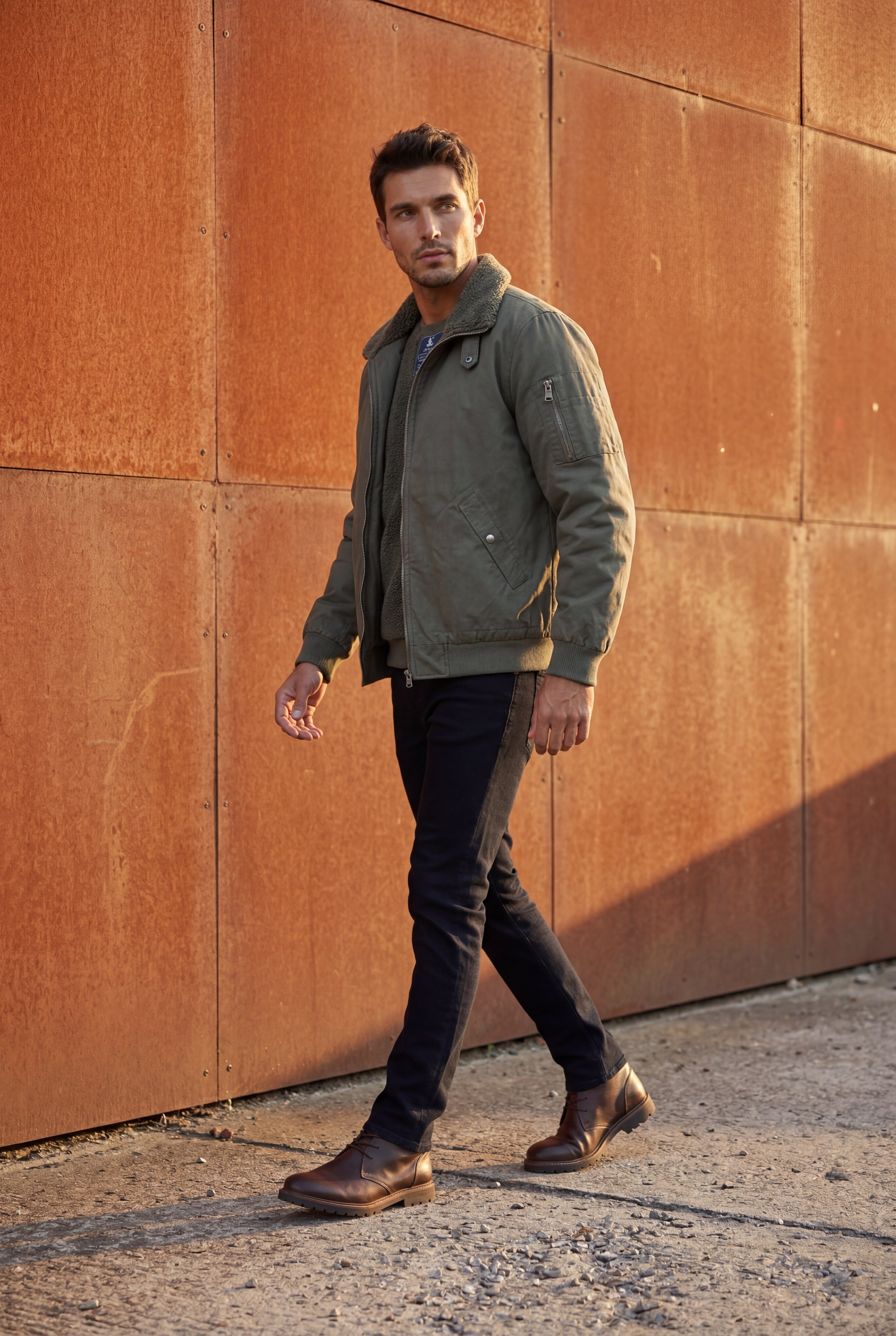 Liam | Men's Faux Collar Classic Bomber Jacket