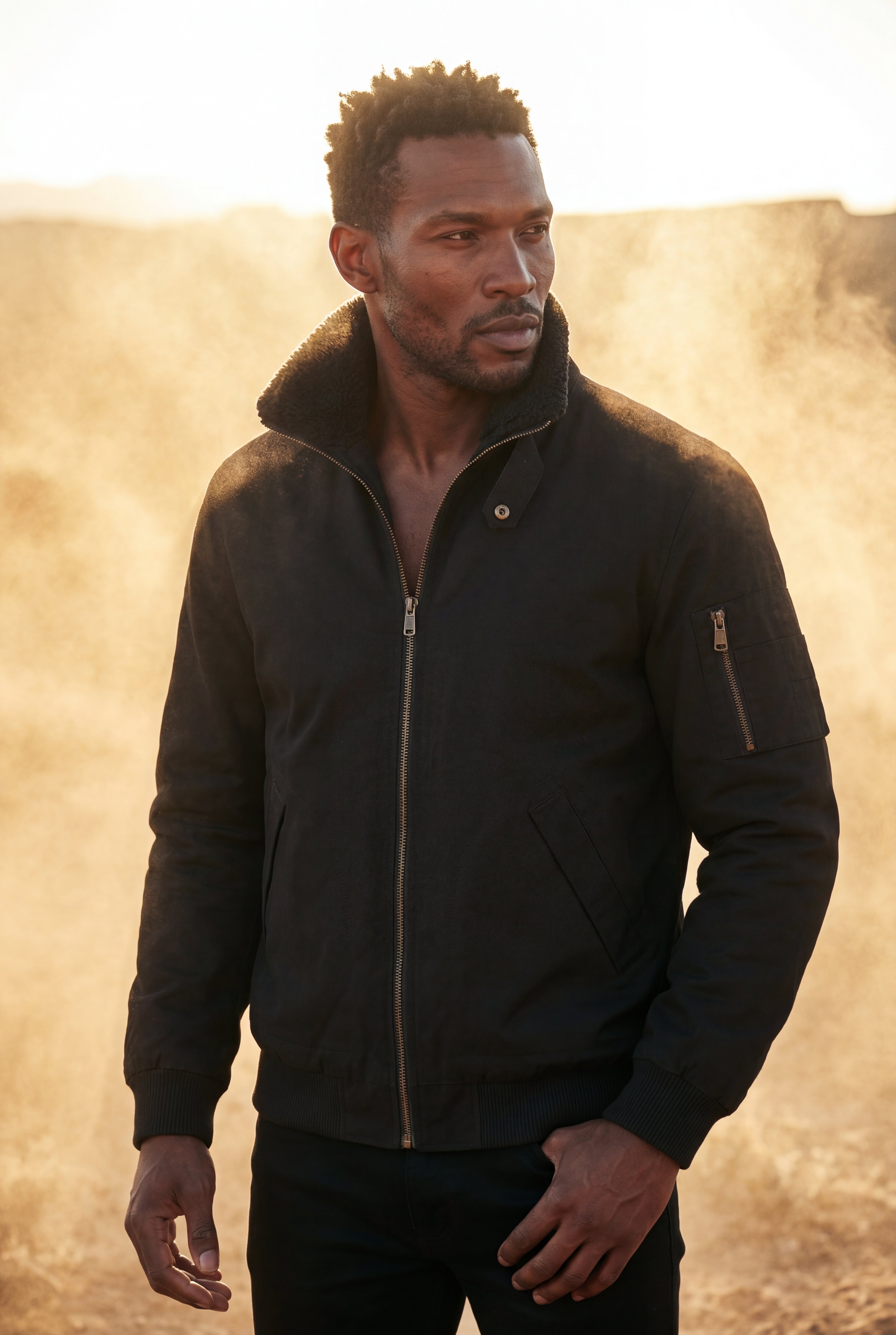 Liam | Men's Faux Collar Classic Bomber Jacket