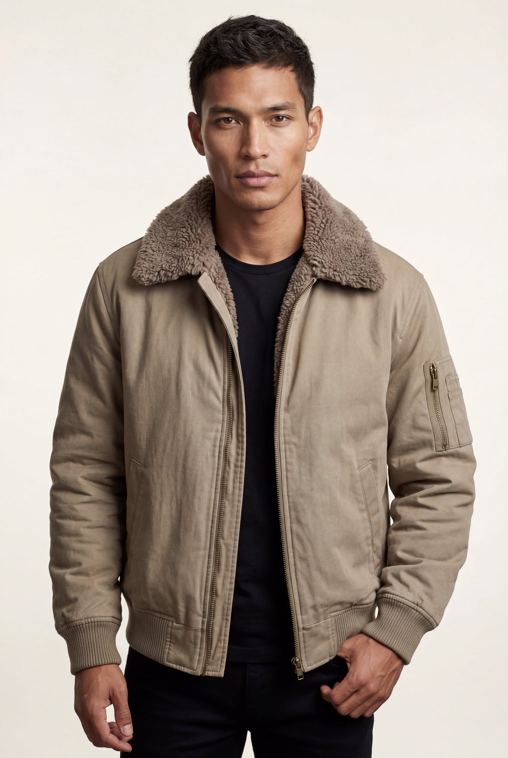 Liam | Men's Faux Collar Classic Bomber Jacket