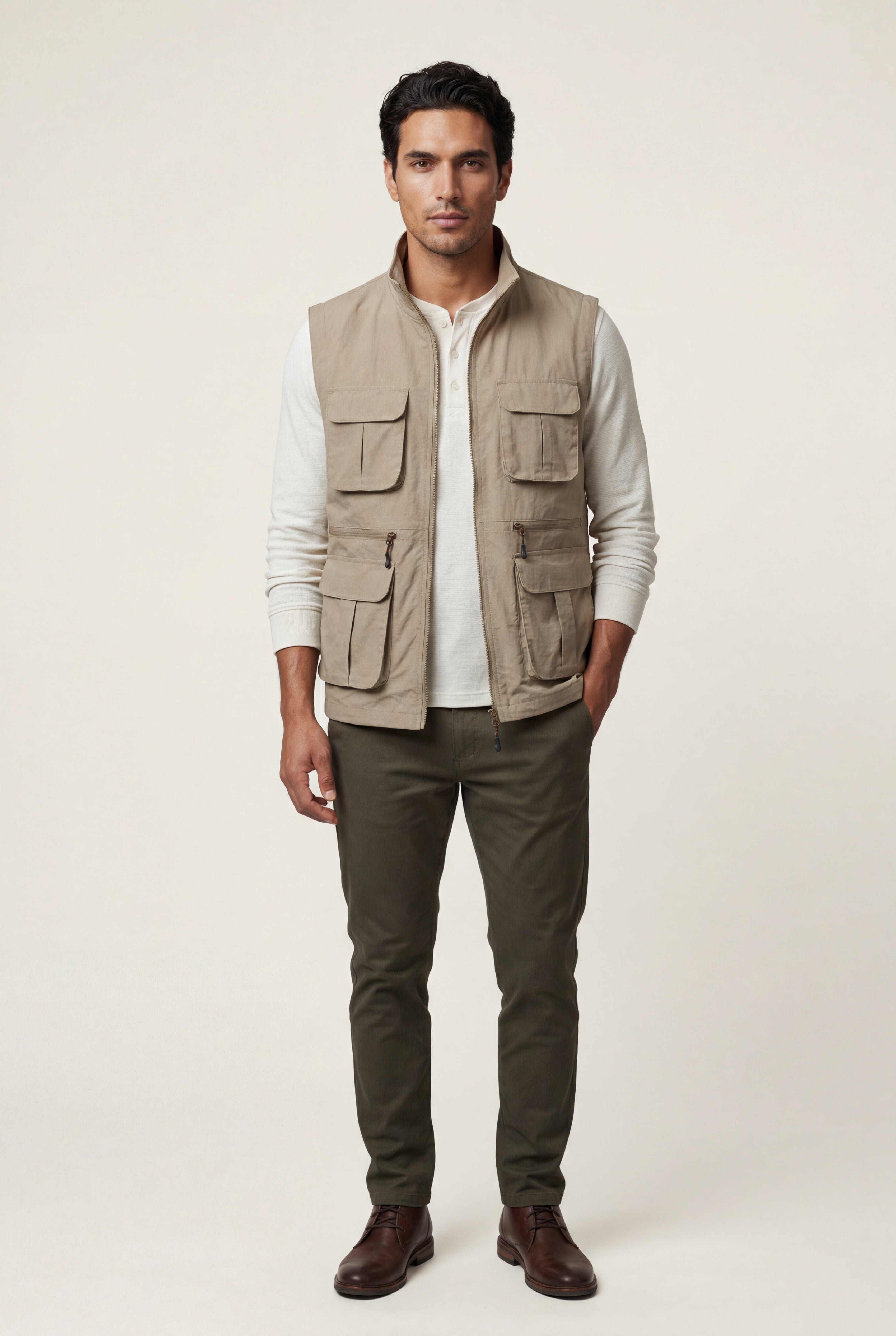 Liam | Multi-pocket Stand Collar Utility Vest
