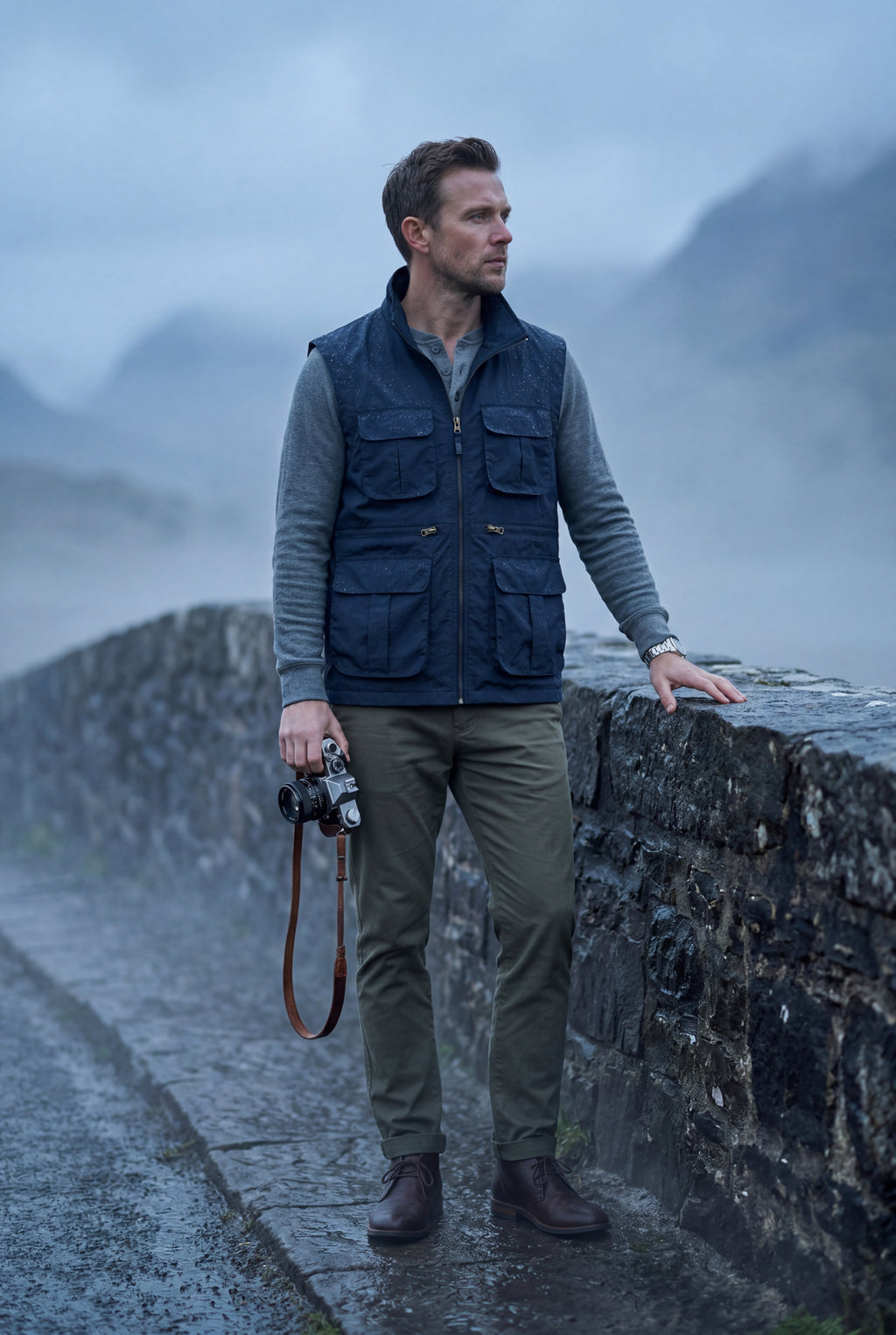 Liam | Multi-pocket Stand Collar Utility Vest