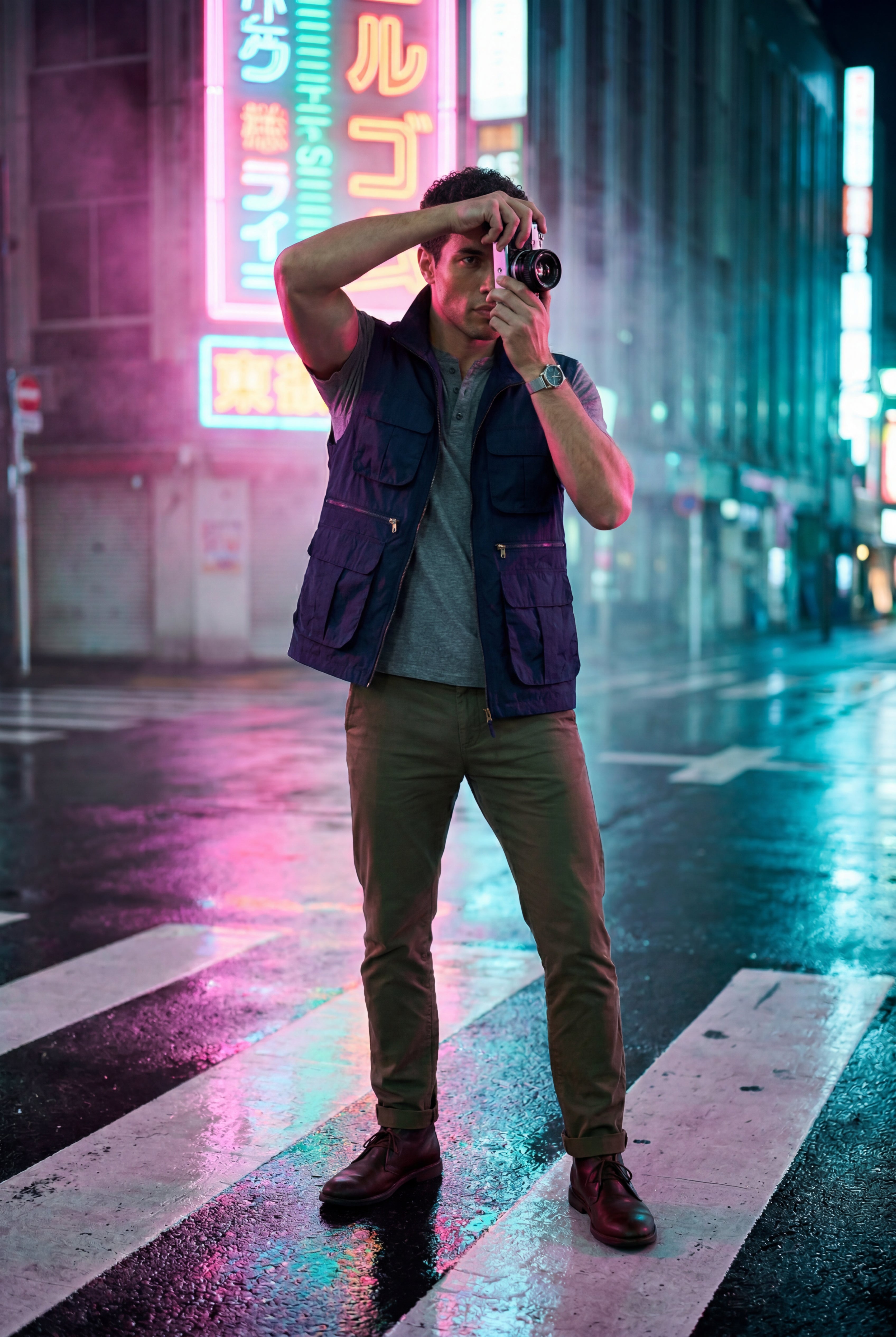 Liam | Multi-pocket Stand Collar Utility Vest