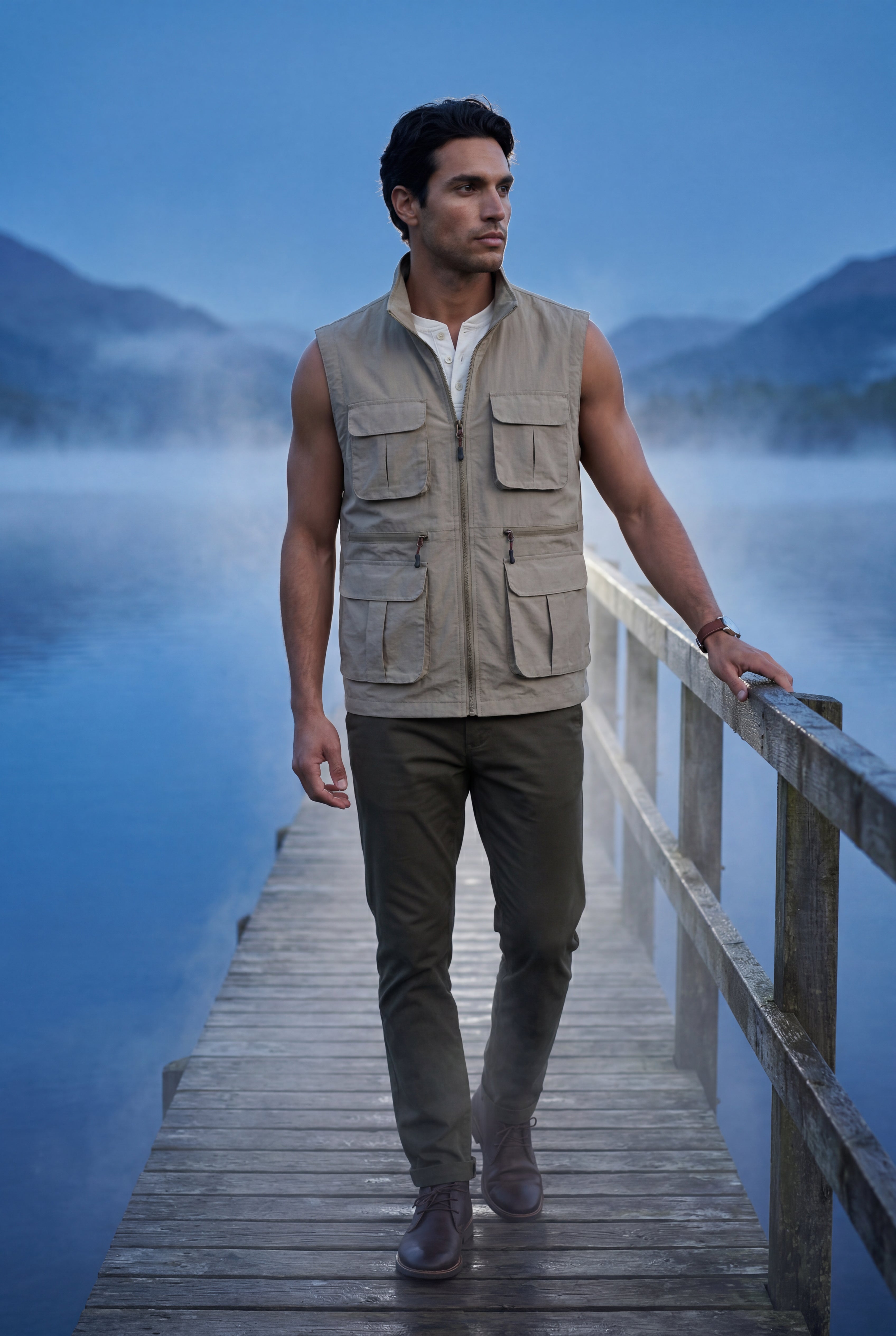 Liam | Multi-pocket Stand Collar Utility Vest