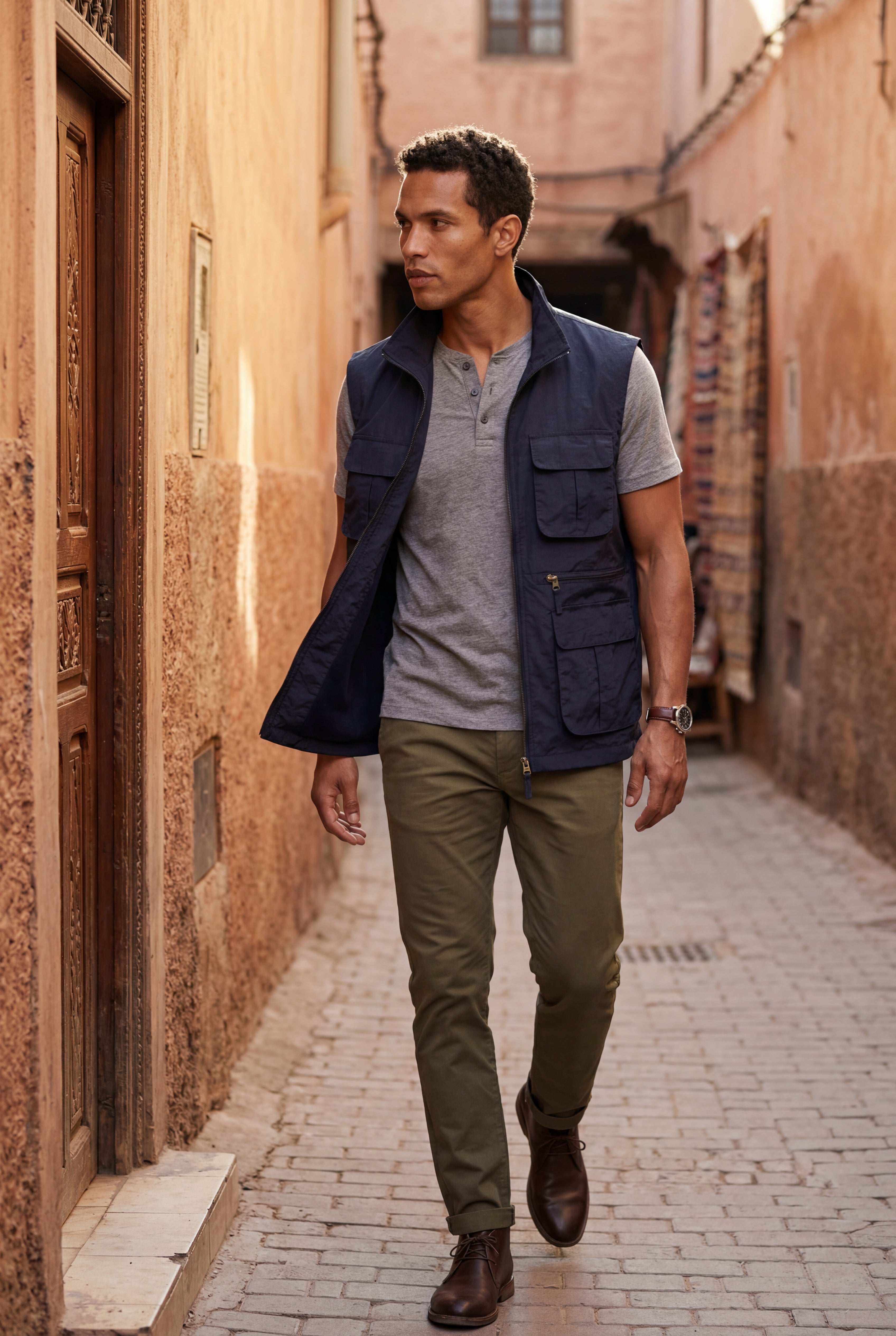 Liam | Multi-pocket Stand Collar Utility Vest