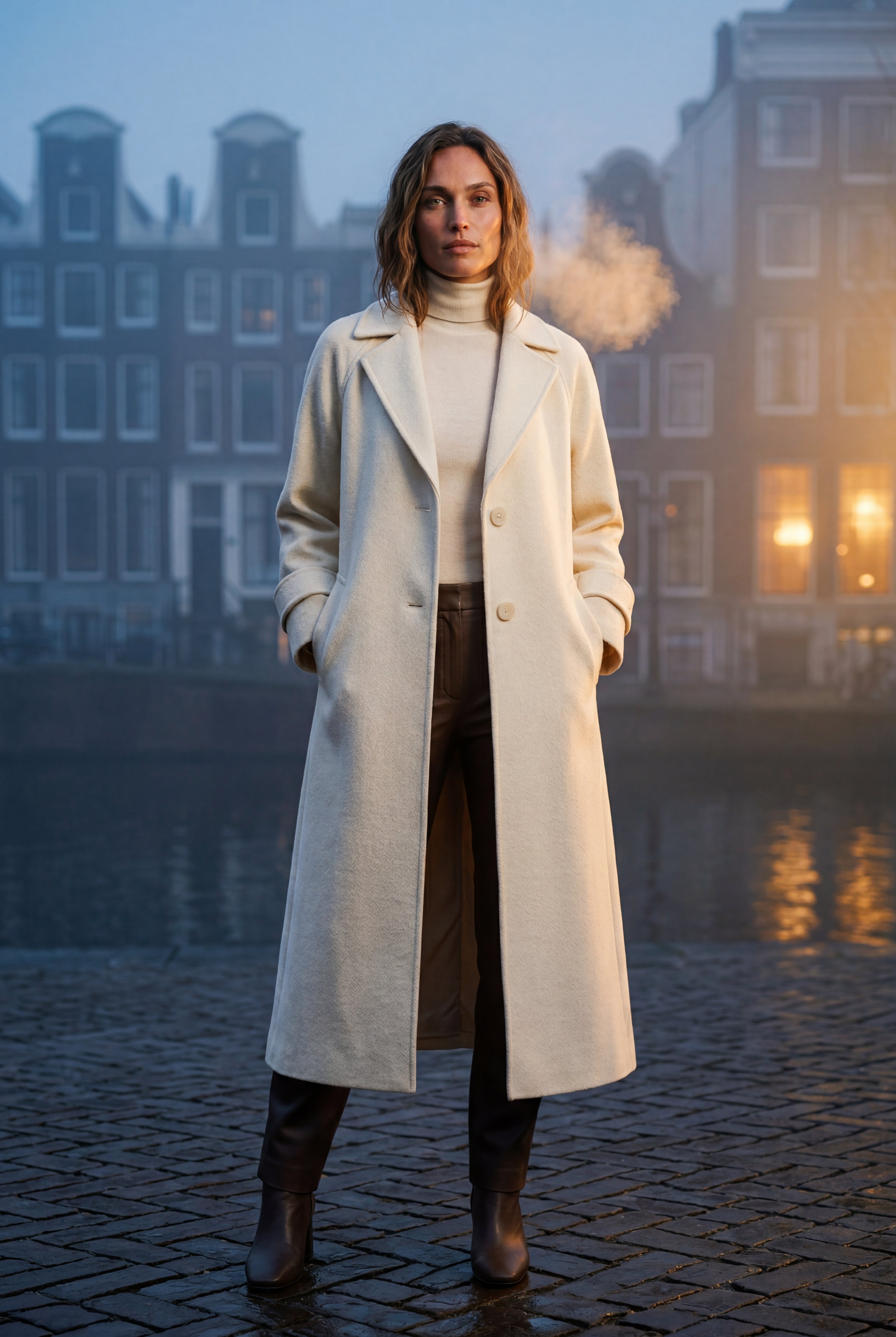 Notched Lapel Full-length Tailored Coat | Senna