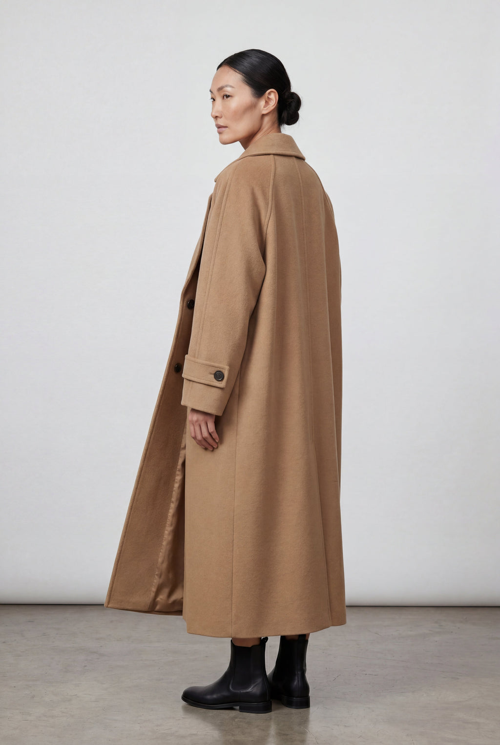 Notched Lapel Full-length Tailored Coat | Senna