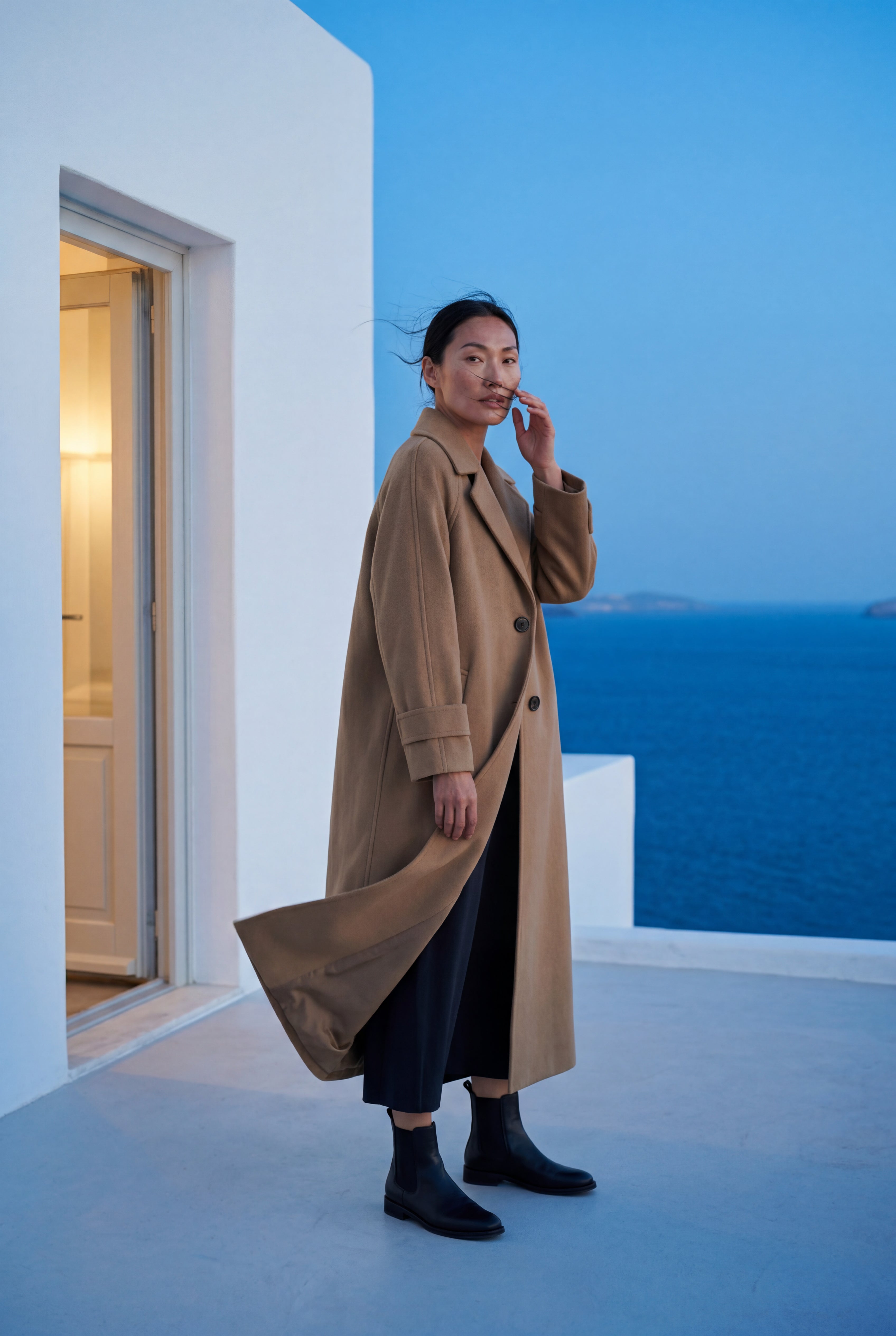 Notched Lapel Full-length Tailored Coat | Senna