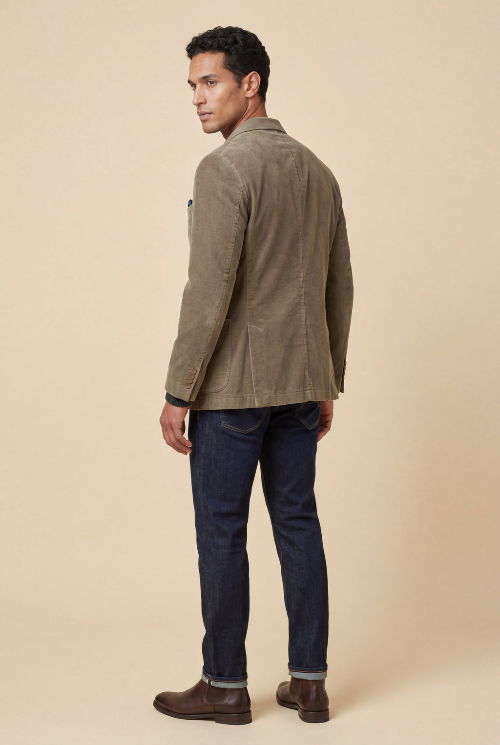 Liam | Olive Green Tailored Single-breasted Blazer