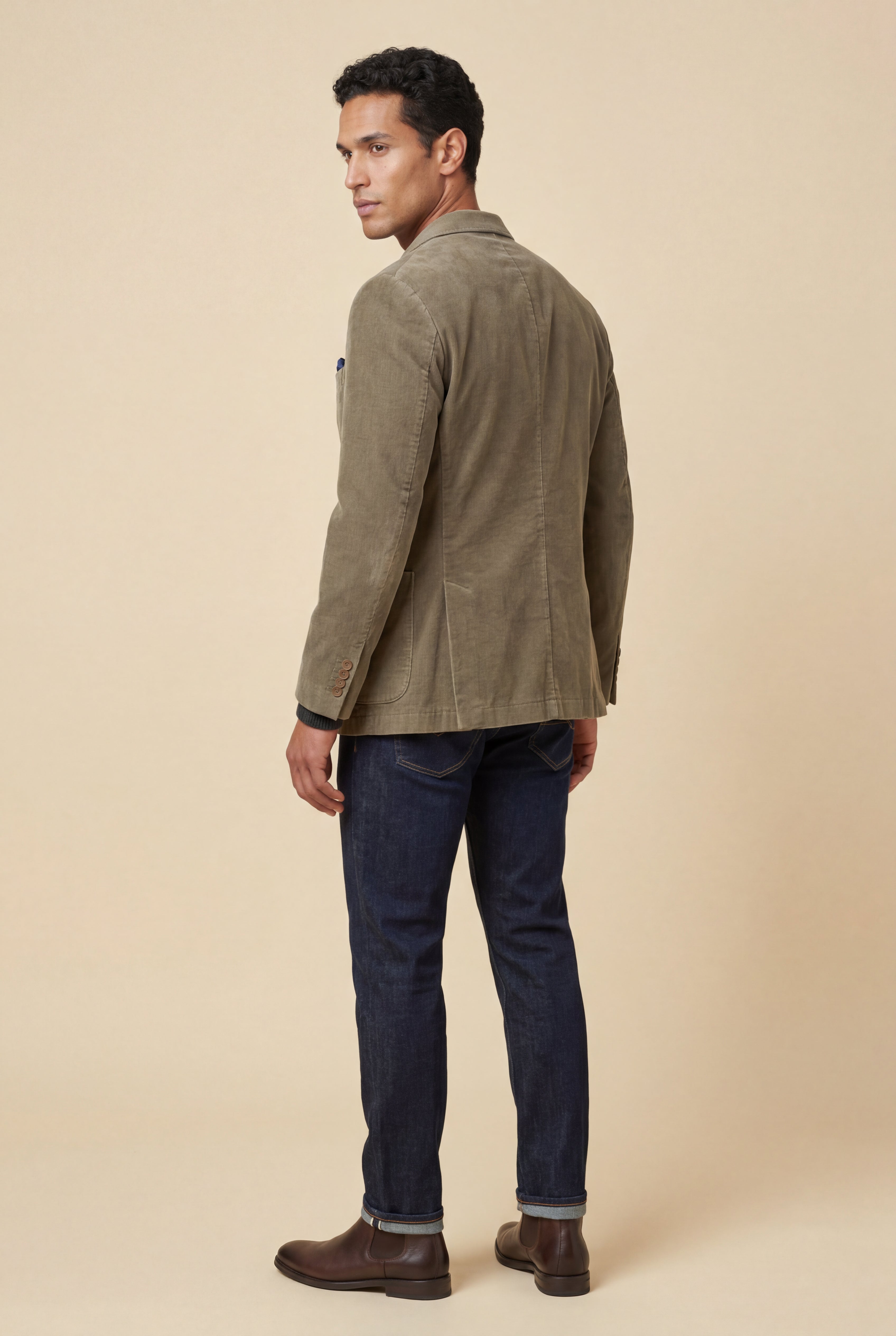 Liam | Olive Green Tailored Single-breasted Blazer