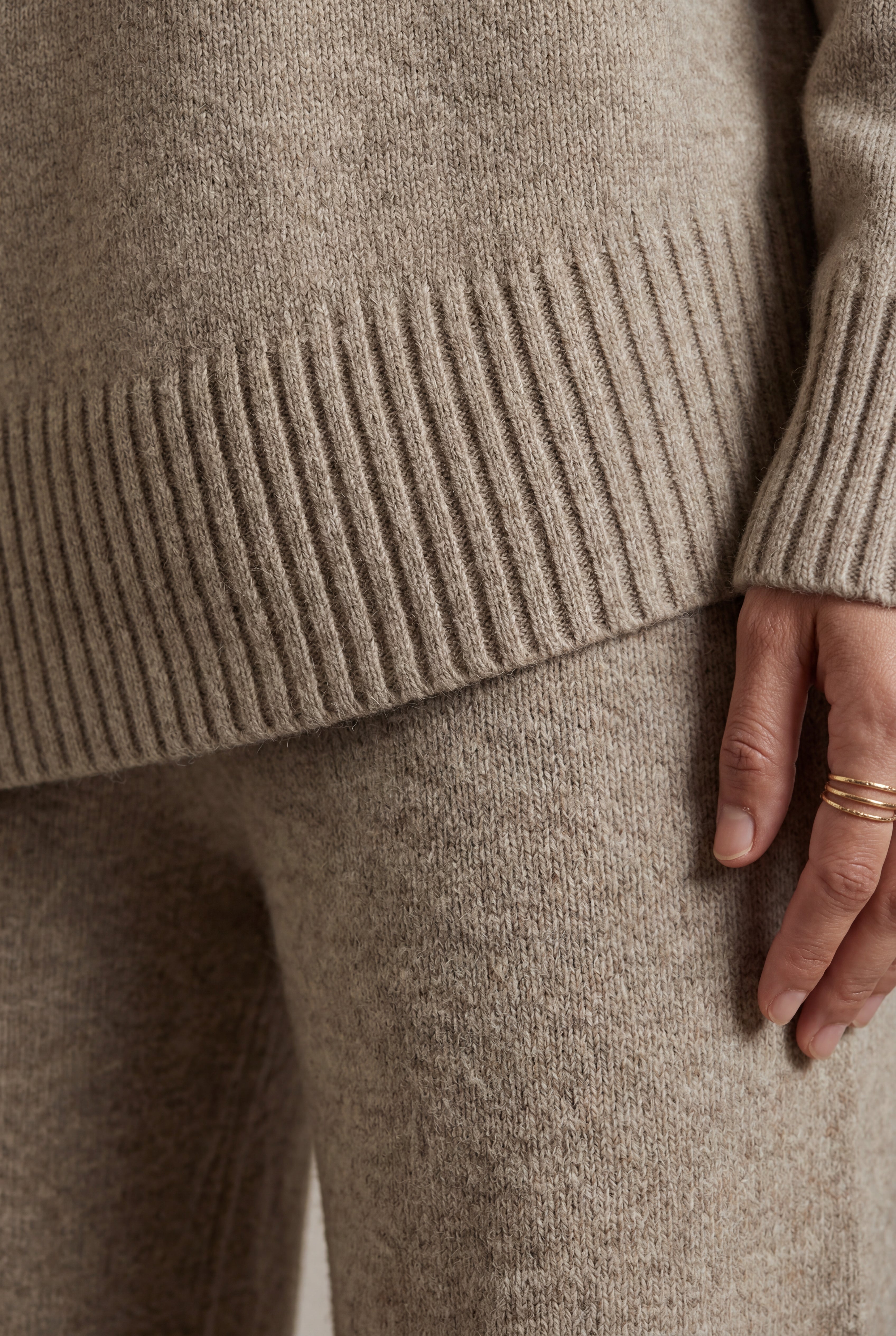Lisa | Oversized Turtleneck Relaxed Lounge Set with Wide-leg Pants