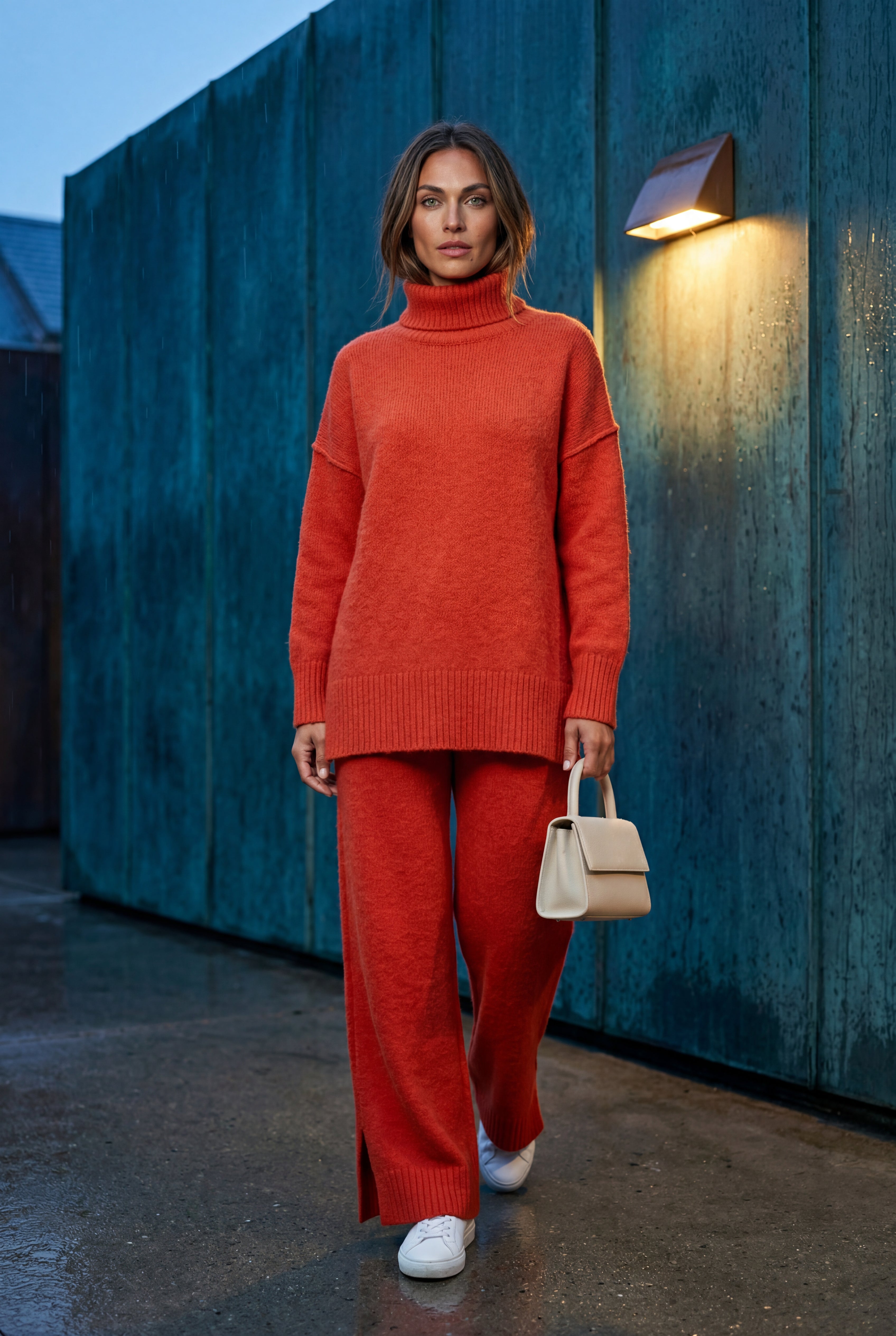 Lisa | Oversized Turtleneck Relaxed Lounge Set with Wide-leg Pants