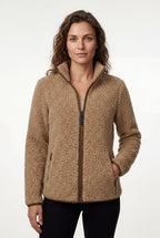 Plush Zip-up Jacket with Stand Collar | Senna