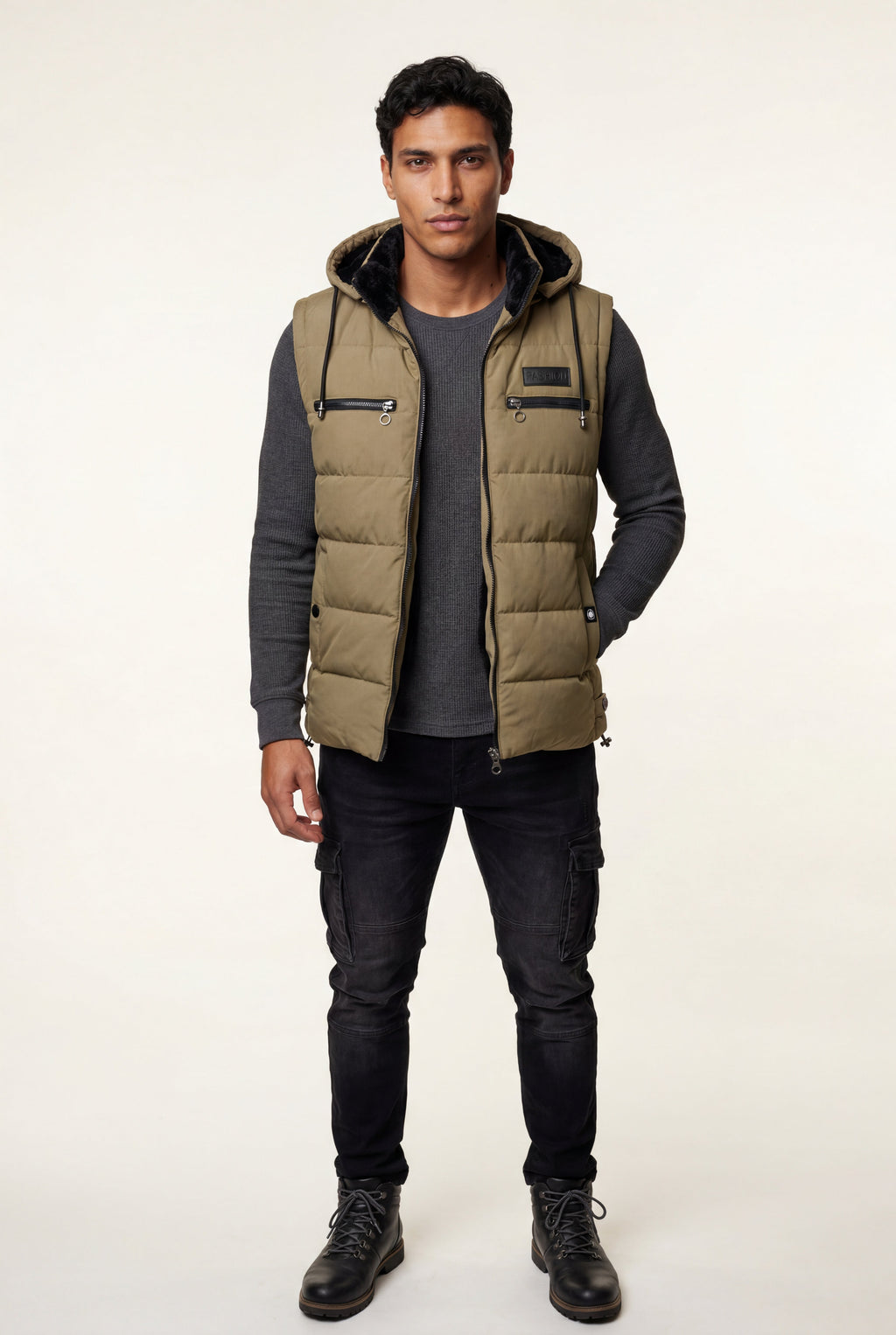 Liam | Quilted Hooded Puffer Vest with Zip Pockets