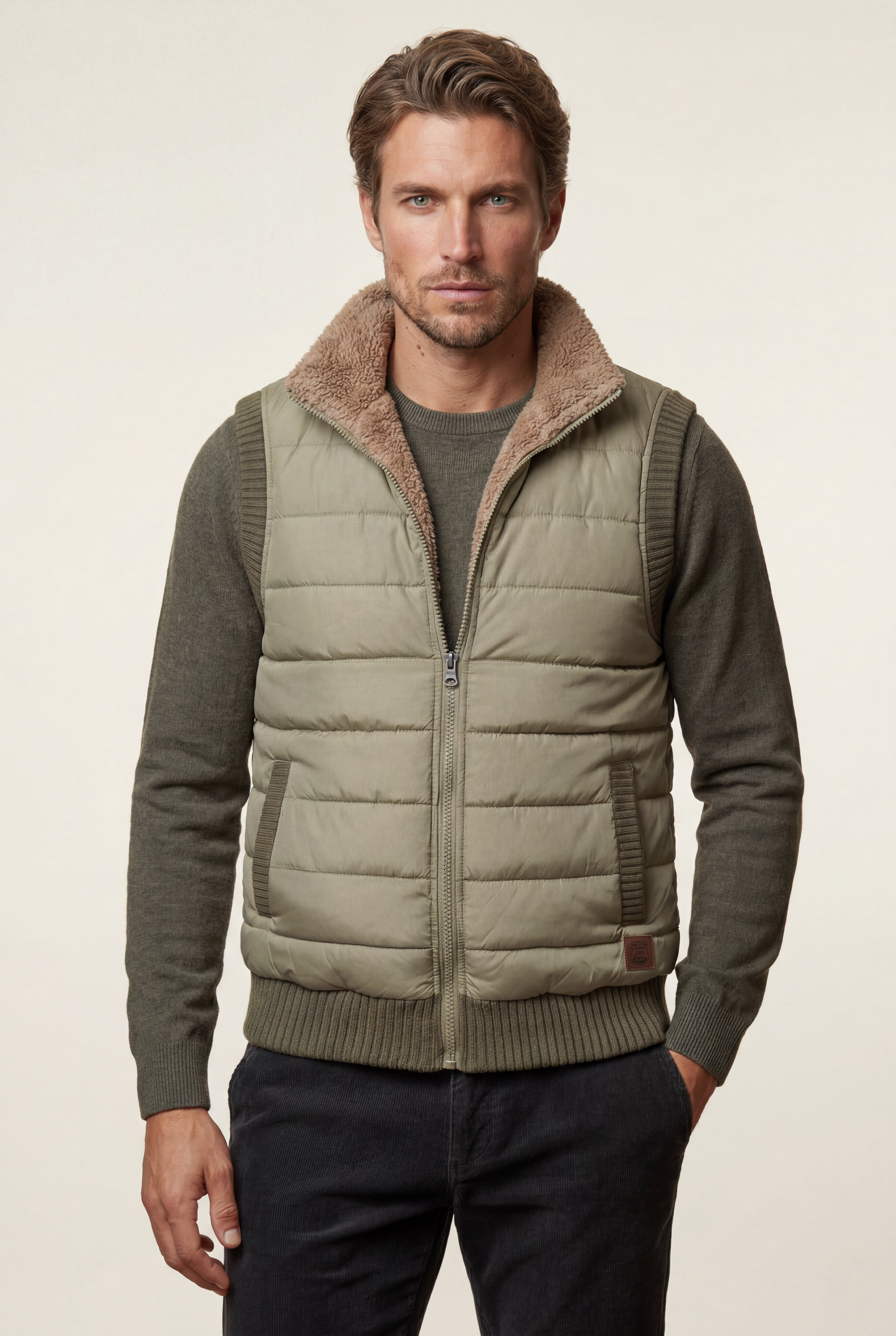 Liam | Quilted Puffer Vest with -lined Collar