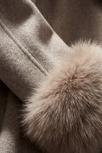 Shawl Collar Belted Faux Fur Cuff Wrap Coat | Senna