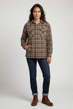 Women's -Lined Plaid Relaxed Shirt Jacket | Senna