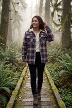 Women's -Lined Plaid Relaxed Shirt Jacket | Senna