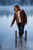 Women's -Lined Plaid Relaxed Shirt Jacket | Senna
