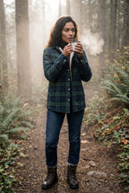 Women's -Lined Plaid Relaxed Shirt Jacket | Senna