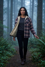 Women's -Lined Plaid Relaxed Shirt Jacket | Senna