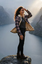 Women's -Lined Plaid Relaxed Shirt Jacket | Senna