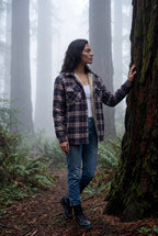 Women's -Lined Plaid Relaxed Shirt Jacket | Senna