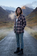Women's -Lined Plaid Relaxed Shirt Jacket | Senna