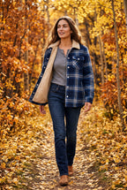 Women's -Lined Plaid Relaxed Shirt Jacket | Senna