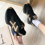 Lia | Women's Retro-Panel Chunky Sole Low-Top Sneakers