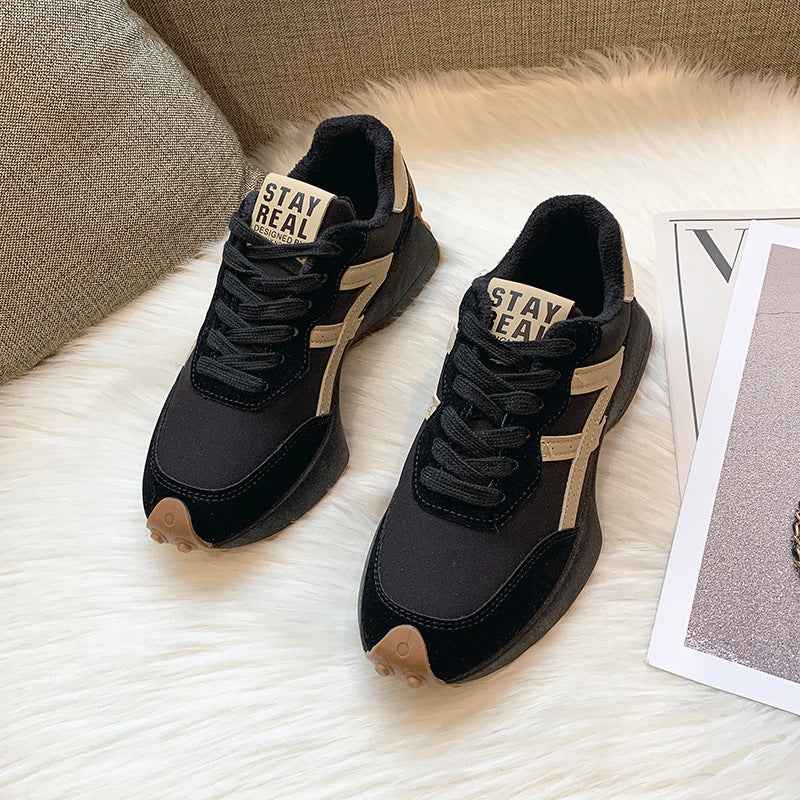 Lia | Women's Retro-Panel Chunky Sole Low-Top Sneakers