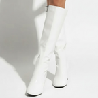 Patent Leather Women's Boots with Block Heel - Elena