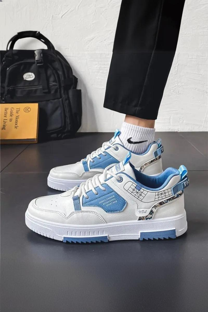Liam | Artistic Wave Print Rope Lace Low-top Sneakers