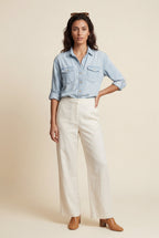 Lisa | Button-front Shirt with Chest Flap Pockets