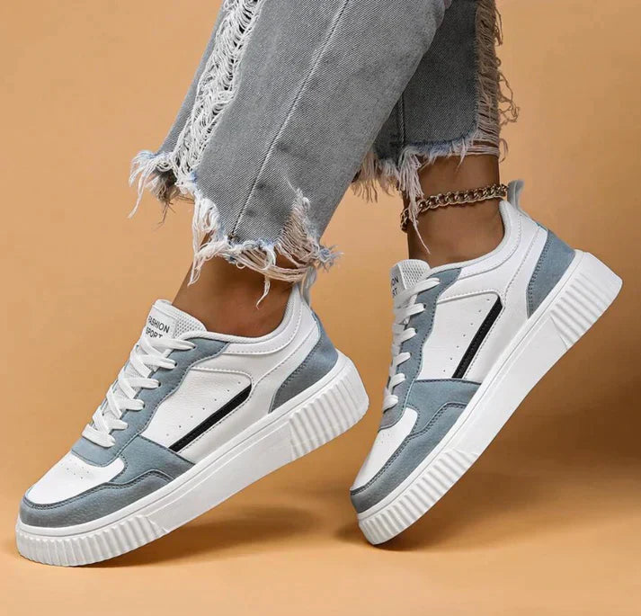 Kendra | Chunky Sole Colorblock Low-top Lace-up Sneakers
