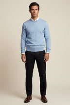 Classic Crew Neck Pullover Sweater with Ribbed Trim |  James