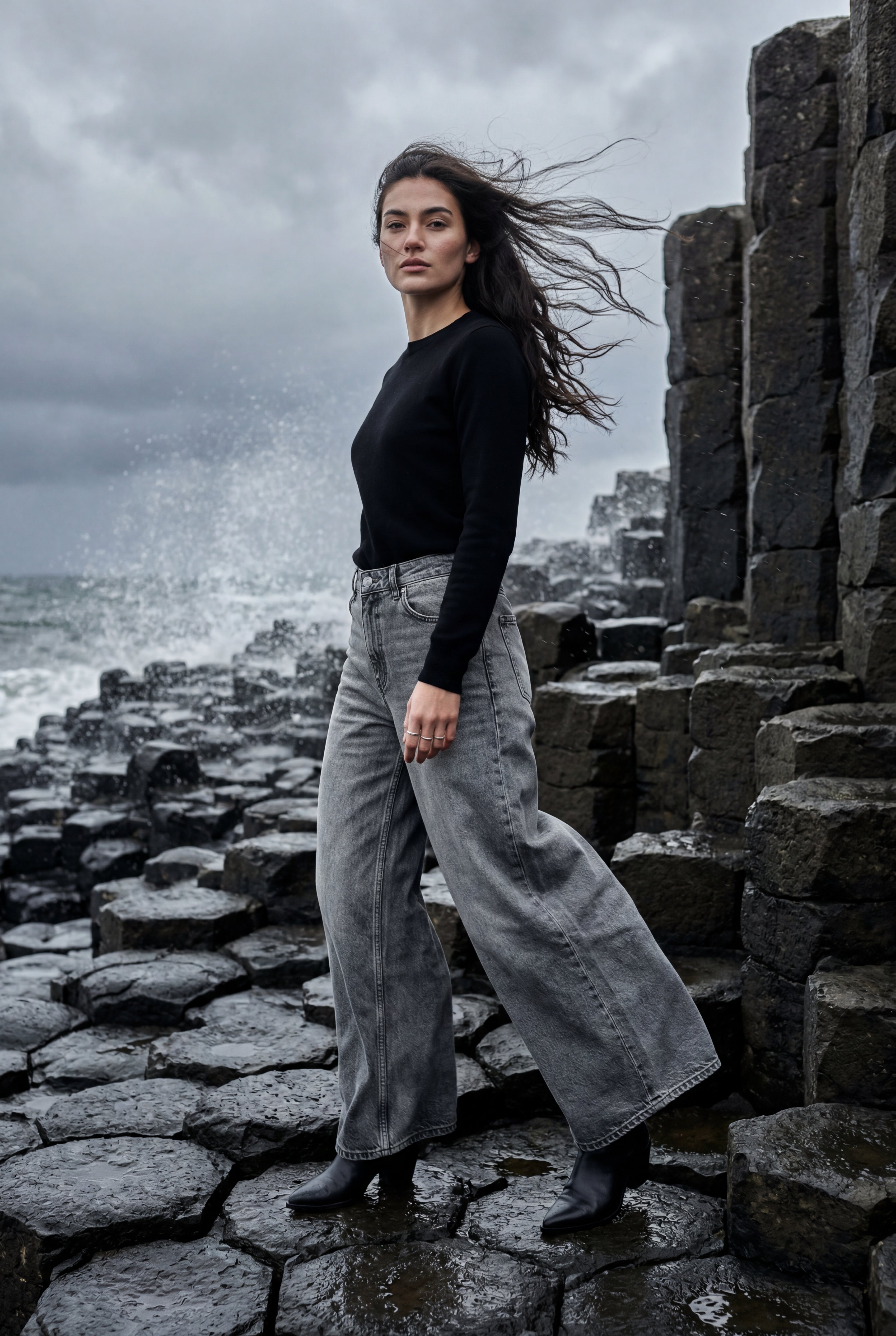 Lia | High-waisted Wide Leg Full-length Jeans