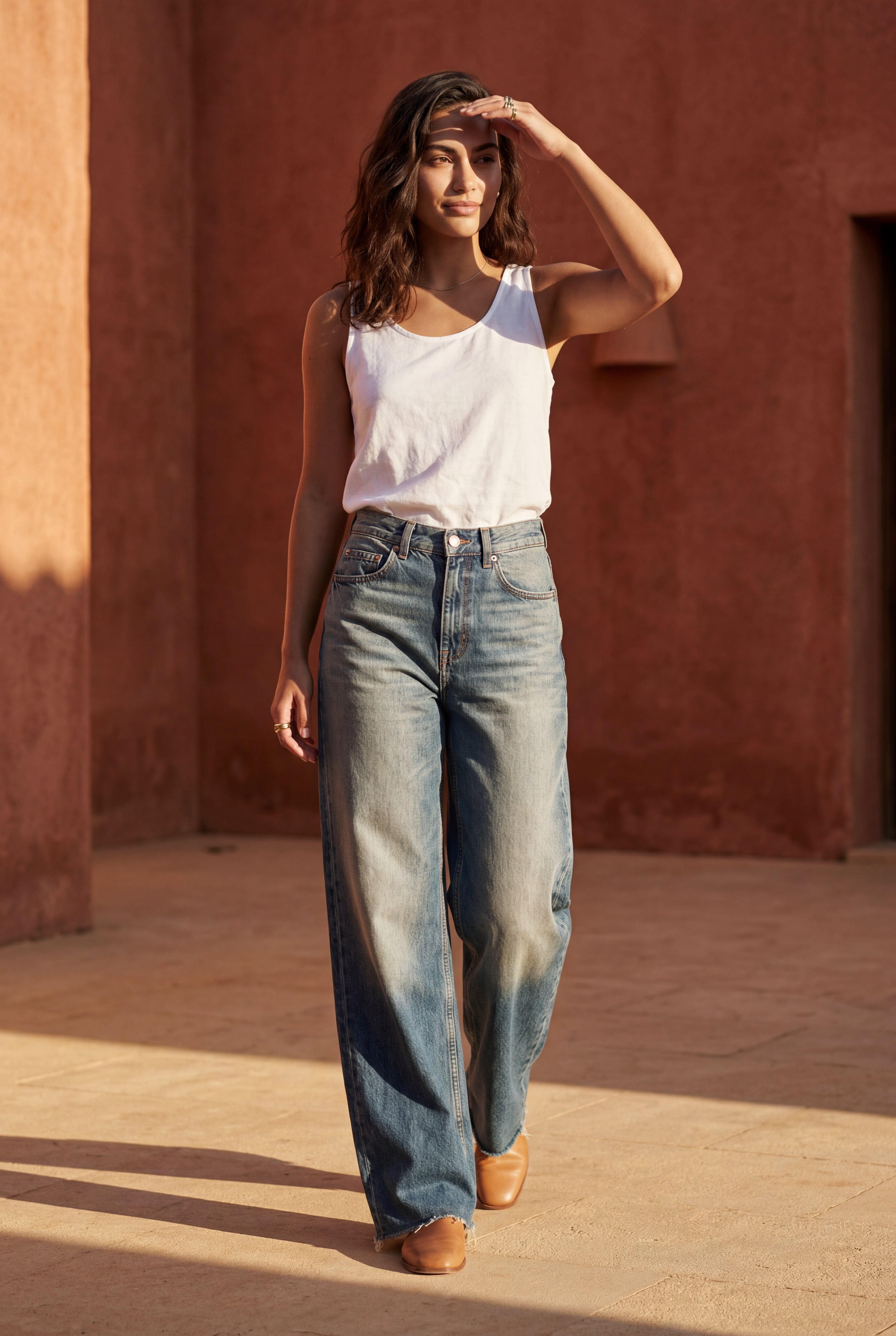 Lia | High-waisted Wide Leg Full-length Jeans