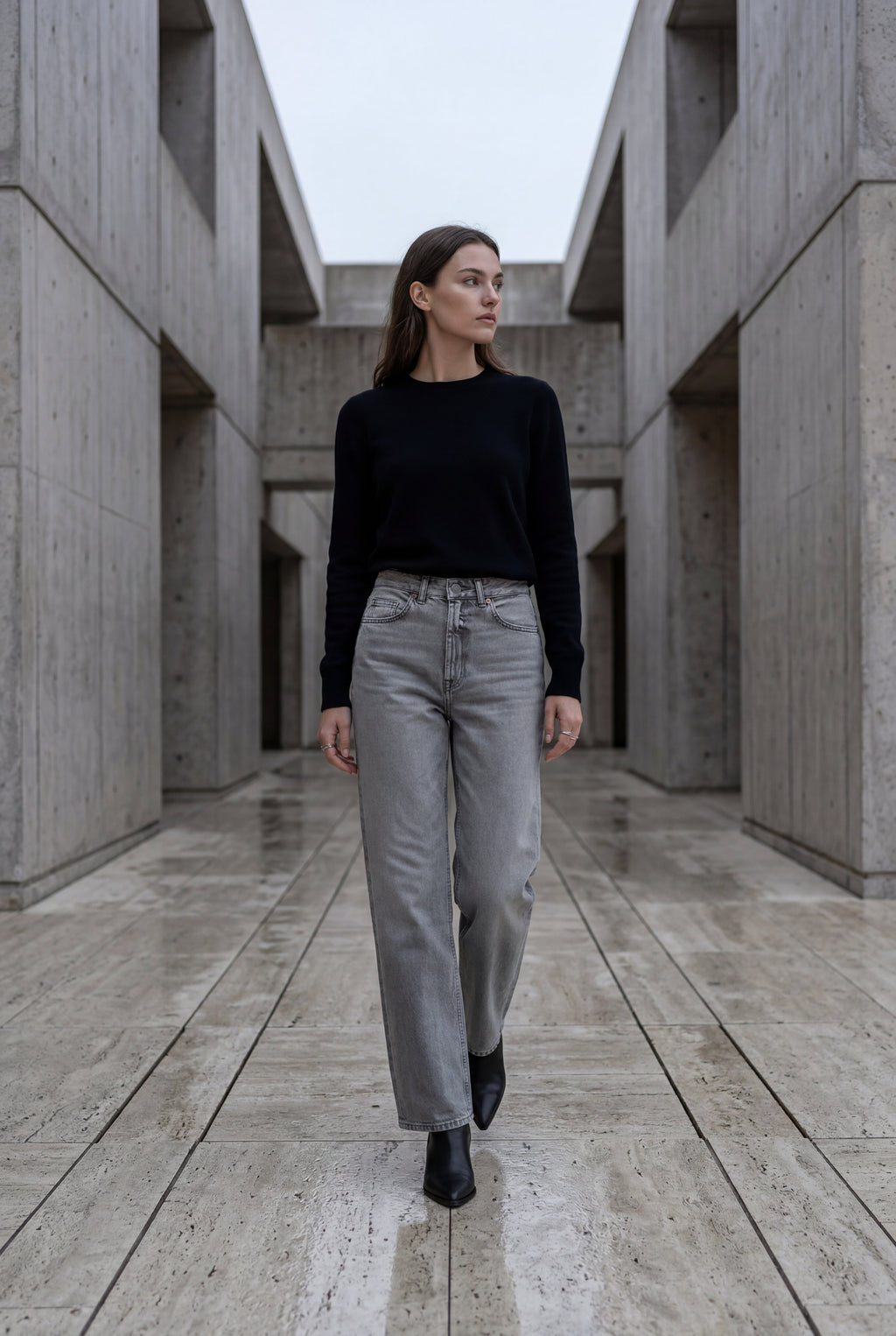 Lia | High-waisted Wide Leg Full-length Jeans
