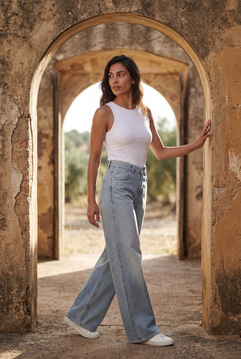 Lia | High-waisted Wide Leg Full-length Jeans