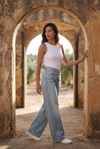 Lia | High-waisted Wide Leg Full-length Jeans