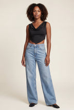Liam | Light Blue High-rise Wide Leg Jeans with Relaxed Fit