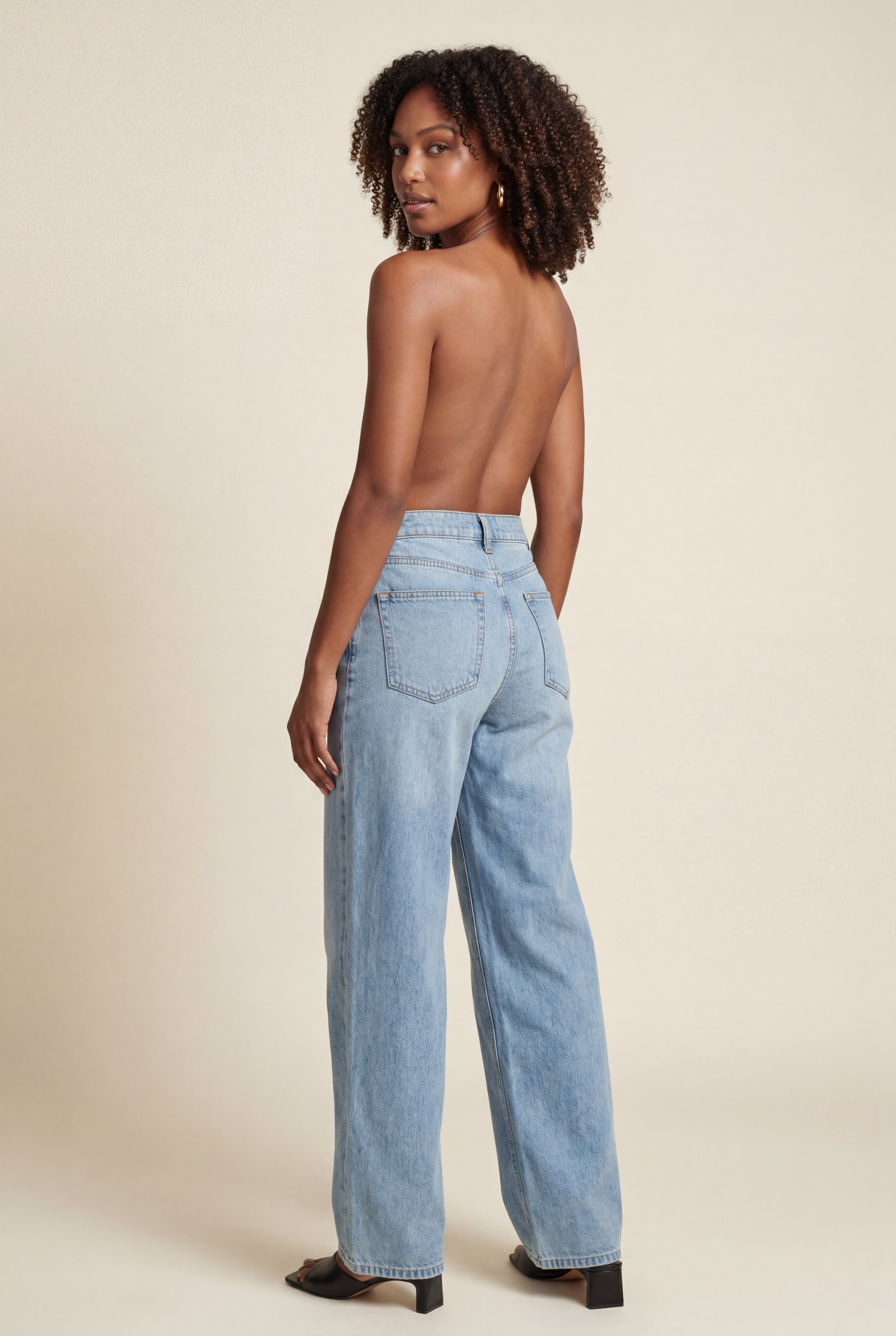 Liam | Light Blue High-rise Wide Leg Jeans with Relaxed Fit