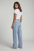 Lia | Light Blue High-waisted Wide-leg Trousers