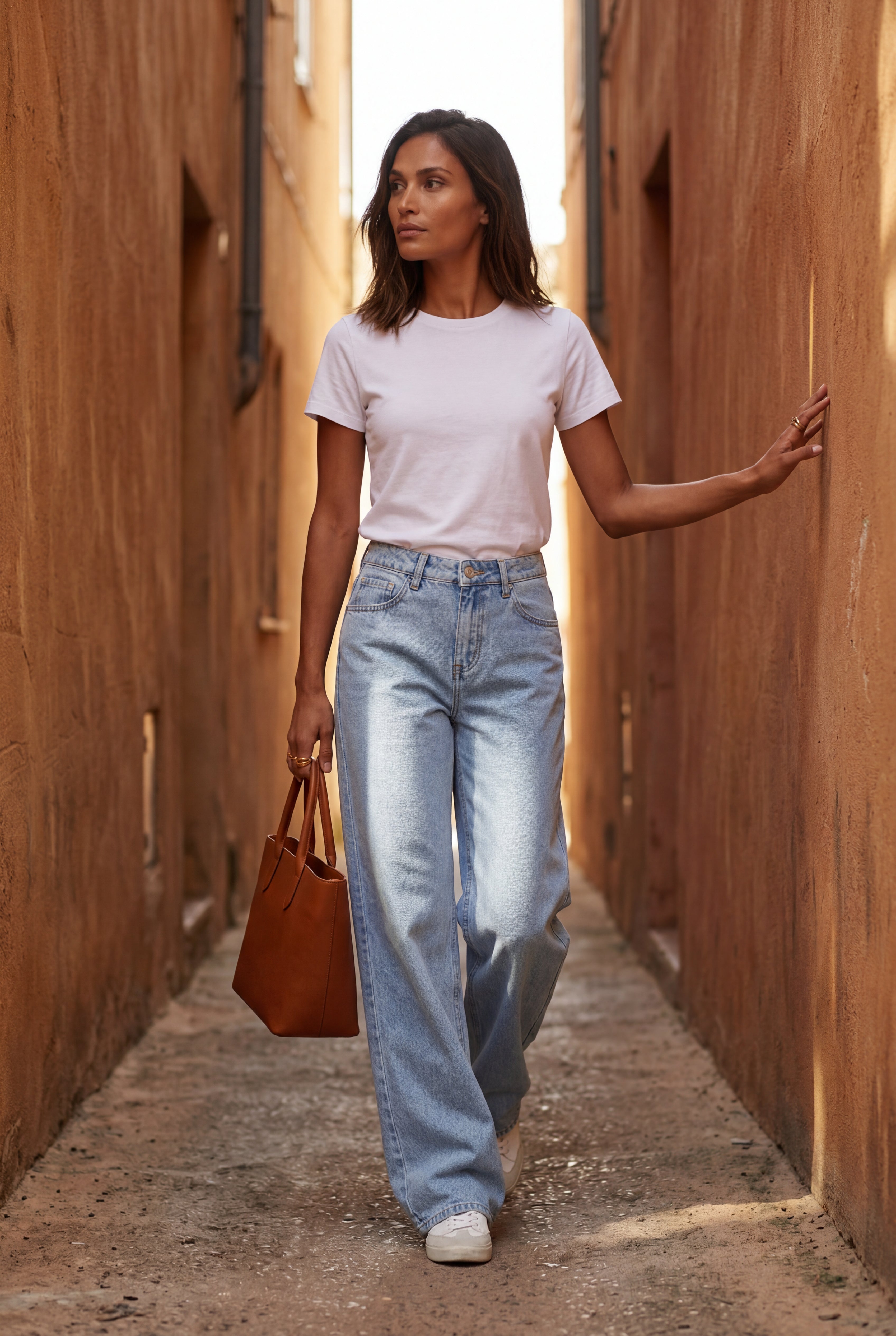 Lia | Light Blue High-waisted Wide-leg Trousers
