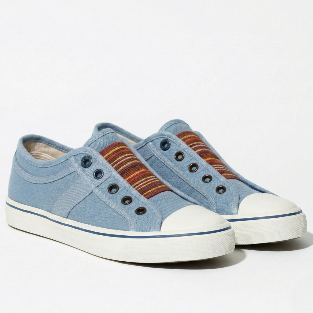 Lia | Multicolor Elastic Band Slip-on Canvas Sneaker