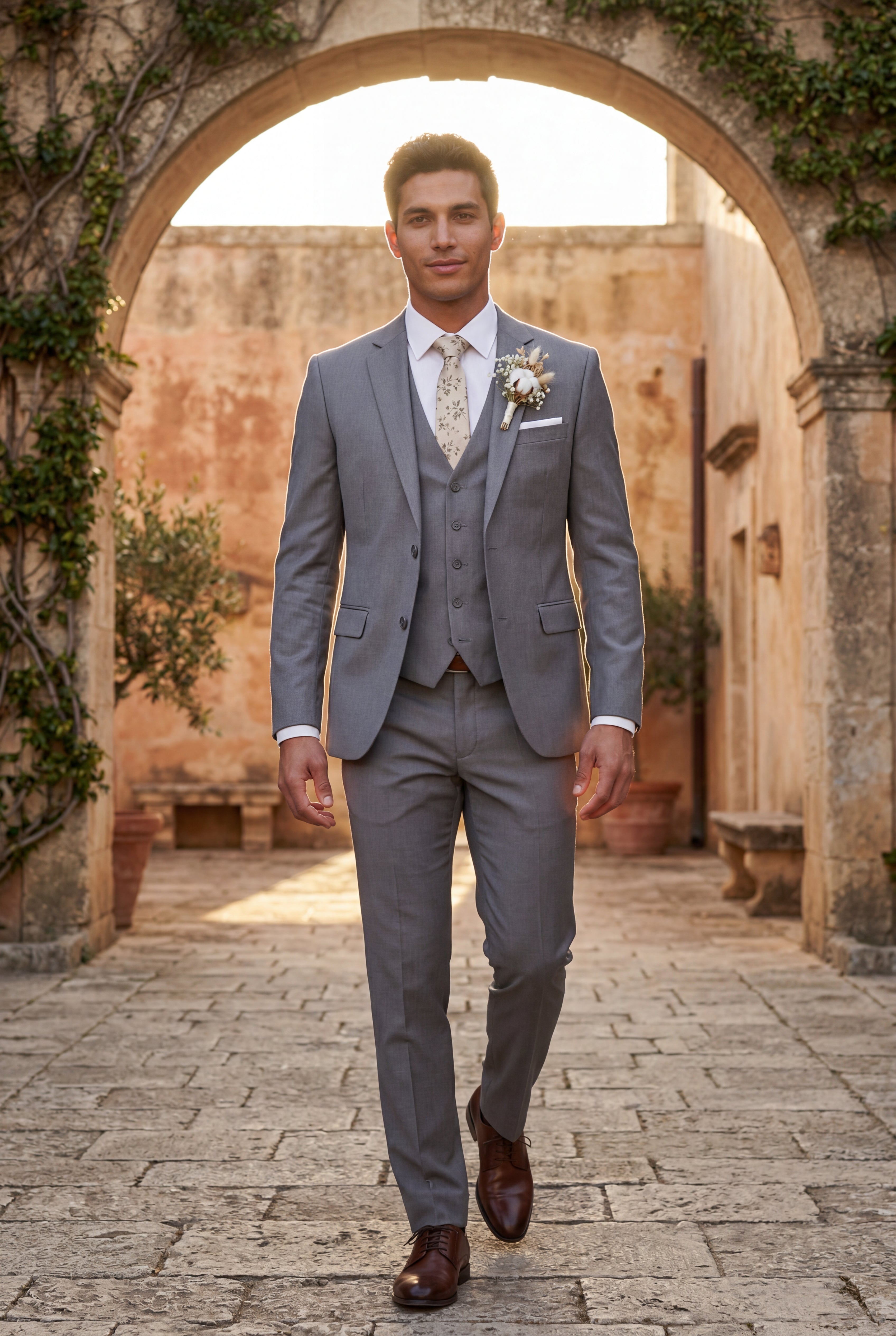 Liam | Slim Fit Three Piece Wedding Suit with Vest